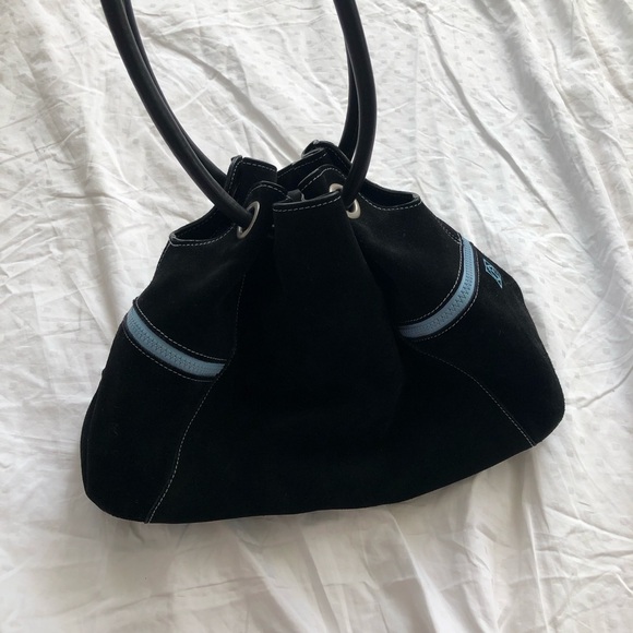 Black Suede Leather Cole Haan Shoulder Bag - Picture 3 of 8